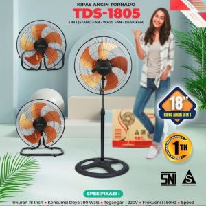 Kipas Angin Advance TDS-1805 TDS 18 18inch / Kipas Angin Besi 3in1 multifungsi Kipas Berdiri / Dinding / Meja TDS1805 Kipas Tornado fan