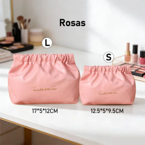 INS Good-looking Leather Wrinkled Bag Makeup Bag Compact Lipstick Pouch Waterproof Lady Portable PAZU