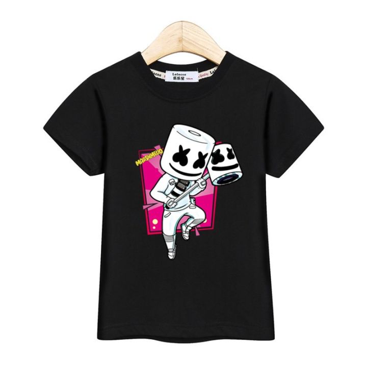 Summer DJ Marshmello boy tops short sleeve Fortnite t-shirt kids