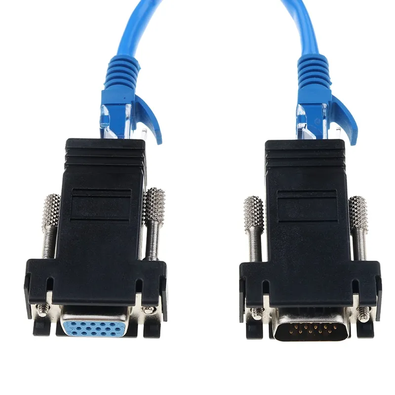 Kebidumei 2pcs RJ45 to VGA Ethernet RJ45 to VGA Female Adapter for PC  Desktop Computer