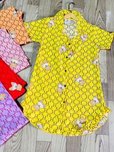 Váy Đầm Nữ-Đầm nữ kiểu dáng sơ mi vải LỤA HÀN in hình TOM & JERRY siêu xinh Freesize dưới 58kg