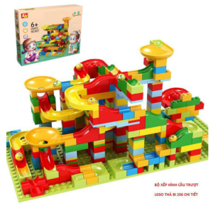 Bộ xếp hình cầu trượt cho bé (206 chi tiết) - Đồ chơi lắp ráp thông minh phát triển tư duy
