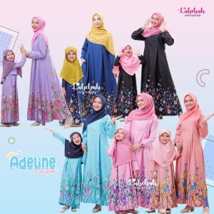 Labebah Gamis Sarimbit Couple Ibu Remaja & Anak Adeline Series