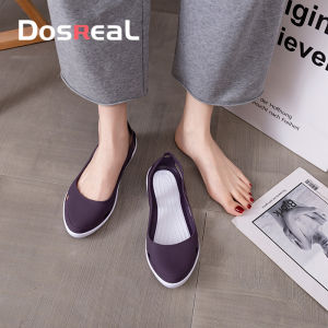 DOSREAL Flat Sandals For Women On Sale Korean Style Slip On Pointed Rubber Shoes For Ladies Summer Beach Walk Slippers Slides