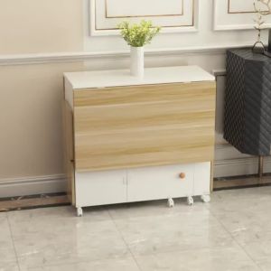 Folding dining table household small-sized movable rectangular dining table and chair combination multi-functional dining table for 4 people and 6 people