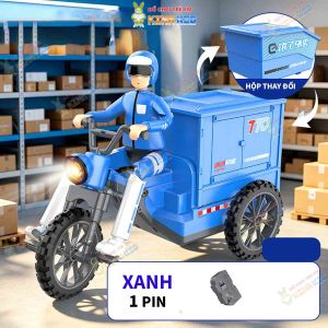 Xe điều khiển từ xa 3 bánh mẫu Robot chở hàng vui nhộn độc đáo có đèn sáng & phát nhạc hấp dẫn bé chơi.