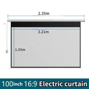100 Inch Pull Down/Roll Up Projector Screen - 8K HD Metal Anti-Light White Screen Vivid Color & Enhanced Viewing Experience for Projectors