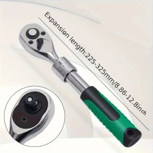 TIMES LORD 72 Teeth Retractable Ratchet Wrench 1/4 3/8 1/2 Inch Drive Rotating Universal Wrench Multi-function Extendable Handle Socket Wrench Mechanical Repair Tool