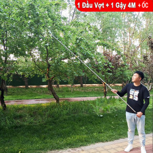 Đầu Vợt Hái Trái Cây Kèm Túi Vải Size 16cm Sào Dài 4M Rút Gọn 1m2 Dụng Cụ Hái Quả Đa Năng Móc Quần Áo Quét Mạng Nhện