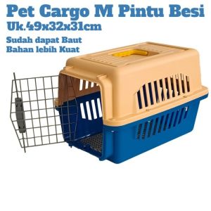 Pet cargo Besar Pintu Besi pakai baut Kandang Kucing hewan Pet carrier termasuk Tray ukuran medium voyager pet carrier anjing 49x31x32