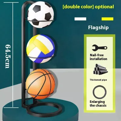 3-5 Tier Basketball Storage Ring Organizer Football Volleyball Rugby Ball Cube Vertical Stan