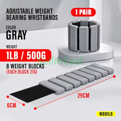 SellinCost 2in1 Adjustable Weight Bearing Bracelet Fitness Wristband 2pcs Weighted Wrist Ankle Running Bracelet Band Trekking Walking Fitness Training Pemberat Tangan Kaki WBB