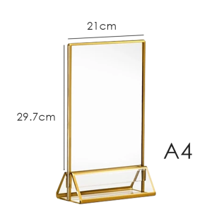 A4 Acrylic Table Sign Holders T Shape Table Menu Display Stand Picture Frames For Restaurant