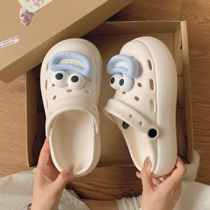 [Free Shipping] WomenS Thick-Soled Clog Sandals 2025 Summer Closed-Toe Cute Cartoon Outdoor Beach Slip-On Slippers