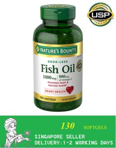 Natures Bounty Fish Oil 1400 mg. 130 Coated Softgels (Exp:03/2028)