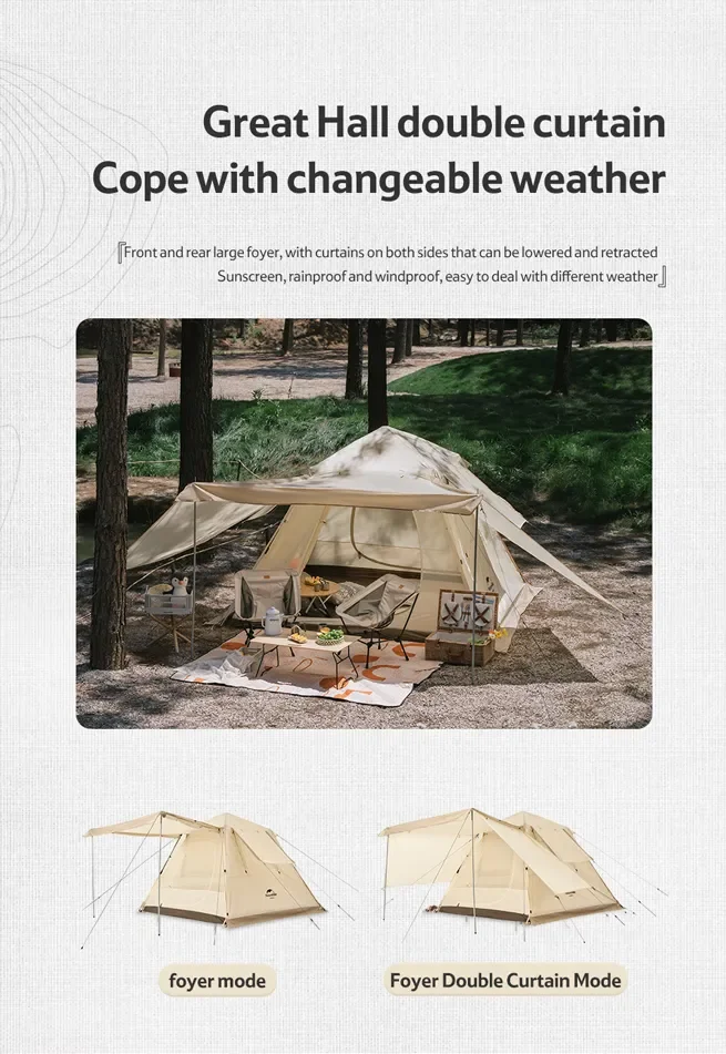 Naturehike 4 seasons outdoor camping picnic UPF50+ Ango 4 man automatic  tent | Lazada Singapore