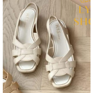 {Wajib Naik 1 Size} Sandal Wanita Wedges Karet Slip On Tali Belakang Import H.Y.S Hak Rendah 9029