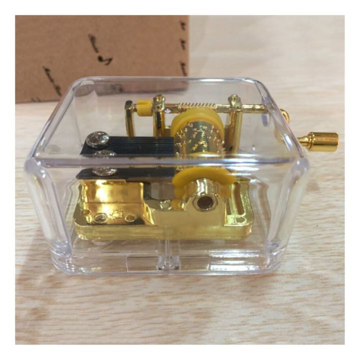 Exquisite%20Clear%20Acrylic%20Square%20Gold%20Hand%20Cranked%20Note%20Music%20Play%20Box%20-%20Image%203