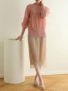 Miyake Pleated Super Sweet Fresh Casual All-Match High-End Top T-shirt #2632