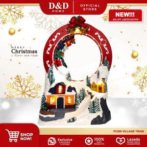 D&D Home l FC509 Lumineo Christmas Village Scenery with Lights and Motion Festive Decoration