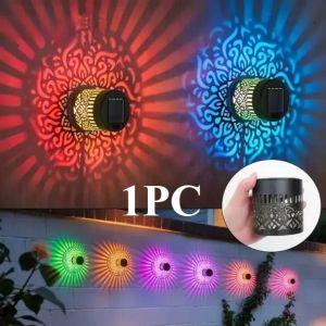 MARINI LED Solar Wall Lamp Sunflower Mandala Waterproof Fence Wall Light Hollow Pattern Garden Decorative Light Outdoor Night