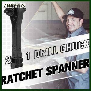 ZHUYUN 2 trong 1 khoan chuck Ratchet cờ lê hai chiều nhanh chóng Ratchet hai đầu