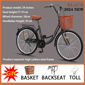 Bike for adult Japan bike women bike 24 inch Commuter bicycle with basket Comfortable seat