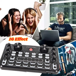 PUCUK ZUNATE Sound Card Mixer Bluetooth amplifier Audio Pro Live Podcast Karaoke rumahan 16 Effect