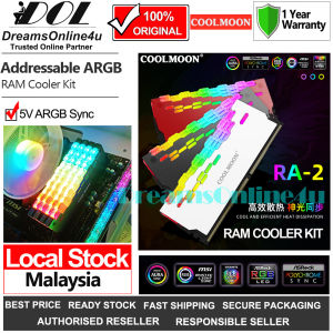 Coolmoon CM-RA2 Crystal Surface ARGB Memory RAM Cooler DDR Heatsink DIY PC Game MOD DDR3 DDR4 Aura Sync RGB Fusion GIGABYTE ASUS MSI Mystic Light Sync