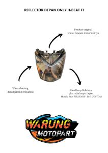 HEAD LAMP REFLEKTOR PLUS MIKA LAMPU DEPAN HONDA BEAT FI K25 2013 2014 2015 CUSTOM SMOKE HITAM