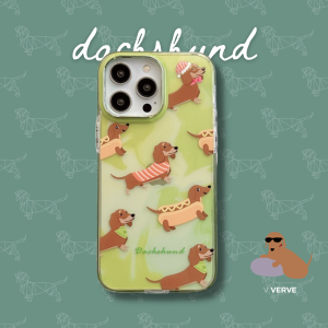 Verve - เคสโทรศัพท์กันกระแทก ลายน้องหมา dachshund น่ารักมาก ใส่ได้กับ i14 / i14 Pro / i14 Pro Max