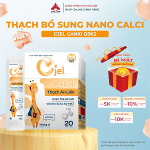 Thạch ăn liền Cjel Calci D3K2 bổ sung Calci hữu cơ sinh học vitamin D3 và K2 cho bé cao lớn vượt trội