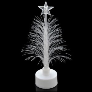 Colored Fiber Optic LED Light-up Mini Christmas Tree with Top Star Battery Powered Xmas Gift