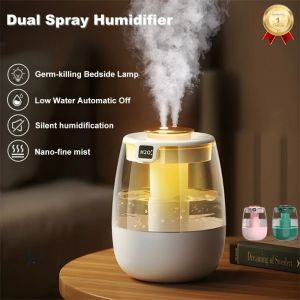 Dual nozzles Air Humidifier Digital Display With 2 LED Light Modes Diffuser Dual Mist Humidificator
