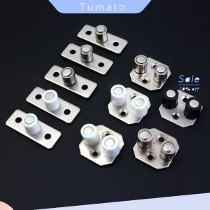 Tumato ตัวยึดประตูไม้แบบเลื่อนติดพื้น2ชิ้นตัวยึดลูกกลิ้งด้านบน