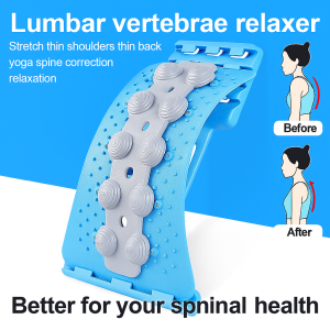 Back Support Massager Adjustable Lumbar Stretching Traction for Spine Pain Relief Posture Correction