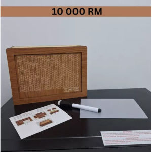 Wooden Money Box Reusable Creative Savings Box Best Gift Brown Marker Targets with 8pcs Stickers Piggy Bank Kids