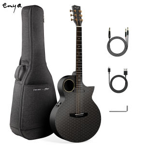 Enya X4 PRO Custom Luca Stricagnoli Collaboration Edition – Black Hole 41" Full-Size Carbon Fiber Acoustic-Electric Guitar Smart Onboard Pickup System Cutaway Design with Custom Gig Bag
