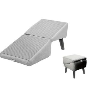 PAZNUL Non Slip Dog Ramp Stairs Plush Foldable Pet Footstool Portable Dog Steps Sofa
