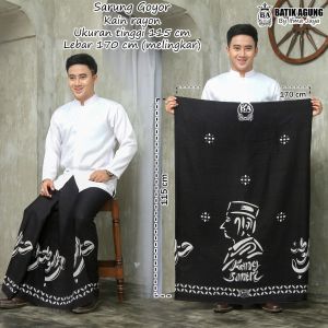 Sarung Batik Rayon/Goyor Print REMAJA COWOK Motif Kang Santri Kawung | TERMURAH