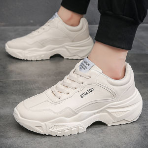 Korean  Sneakers For Men Thick Bottom Casual White Shoes Thick Bottom Wearable Height Increasing Shoes#1660