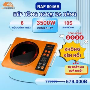Bếp hồng ngoại cao cấp RAF công suất 3500W không kén nồi không bức xạ tiết kiện điện Bếp điện mini
