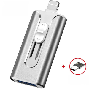 ฟลชไดร์ฟ USB ความจุ 1TB แบบพกพา 4 อิน 1 ผลักดึง สําหรับ iphone โทรศัพท์ Android สมาร์ทโฟน คอมพิวเตอร์ iPhone/iPad/PC External Storage Pendrive