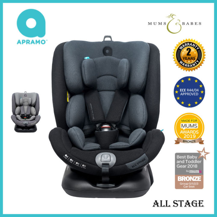 APRAMO ALL STAGE CHILD CAR SEAT PHANTOM BLACK SATIN SILVER Lazada