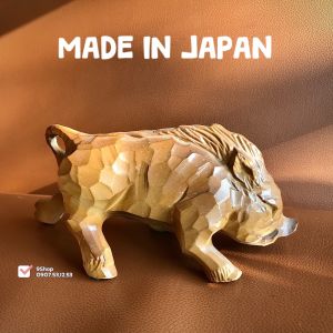 [Hàng Hiếm Japan Limited] 01 Chiếc Lợn Rừng Hủi Đất Bằng Gốm Giả Gỗ Làm Thủ Công Rất Sống Động
