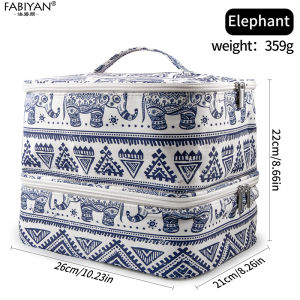 Double Layer Cosmetic Bag Large Travel Make Up Bag Ladies Luxury Waterproof Oxford Cloth Storage Bag Organizer