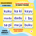 Flashcard BELAJAR MEMBACA 2 SUKU KATA/ BERMAIN dan MEMBACA (80 KARTU) Banyak Bangeet. 