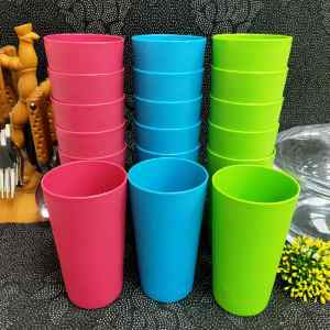 (6 in 1) 12oz PLASTIC TUMBLER / DRINKING TUMBLER / UNBREAKABLE PLASTIC CUP/WATER TUMBLER / BASO #886