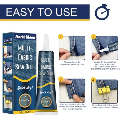 [SG SELLER]Liyc Super-stick Sew Glue Liquid Multi-fabric Sewing Multi Function Clothing Repair Glue Universal Kit Fast Tack Dry Sewing Supplies
