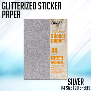 PP Supplies - QUAFF Glitterized Sticker Paper A4 Size for Decoration or Arts & Crafts